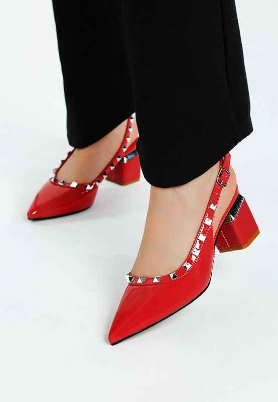 Hiral Stud Embellished Slingback Sandals 798482b2-de34-4794-929c-1892f2170f7a