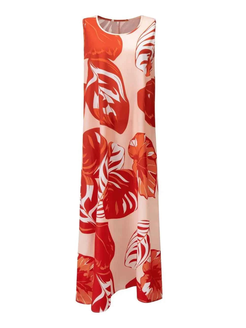 Printed Round Neck Mini Tank Dress 7985eeea-1221-4c05-8772-476cb7b7efcf-Max