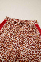 Leopard Contrast Trim Top and Pant Set 79a51fcd-47ea-4421-a365-3c460ad6da20