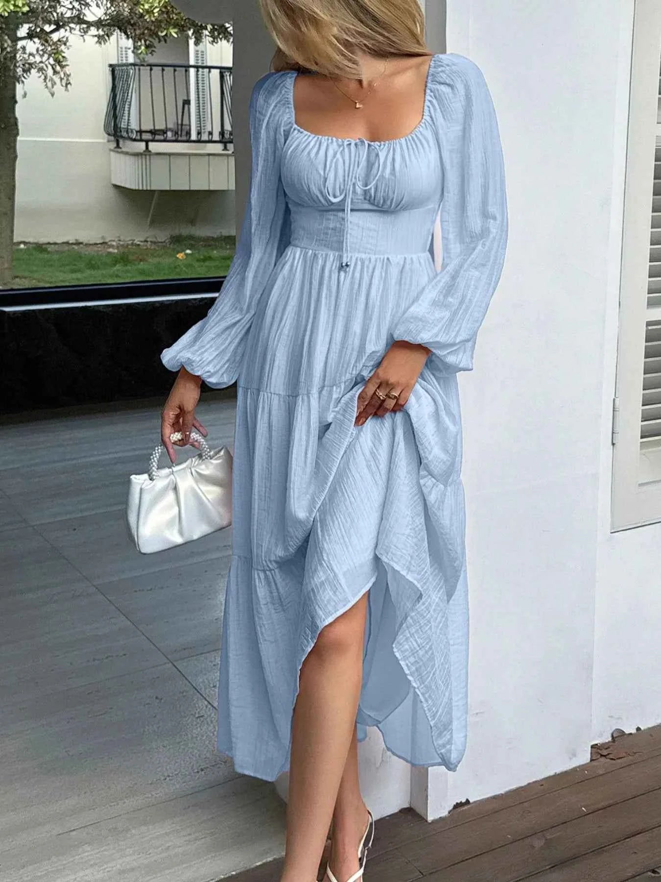 Tiered Balloon Sleeve Midi Dress 79b14ea7-9f86-4e49-8cc0-04a865b472d4-Max-Origin