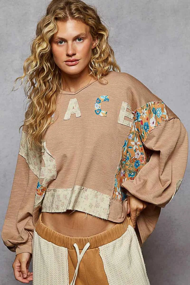 POL Peace Patch Floral Long Sleeve Hoodie Tan 79c1cbab-0bac-43df-868b-01e2bd152e21-Max-Origin