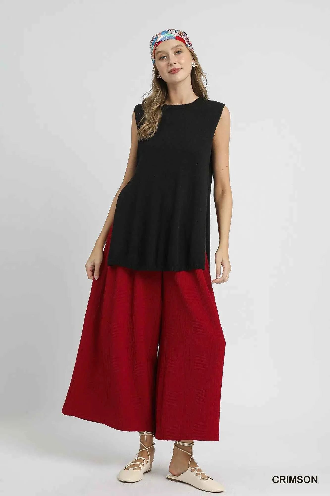Umgee Elastic Waist Wide Leg Pants 79c4b315-bddb-4dbf-bfb3-693369533750-Max-Origin