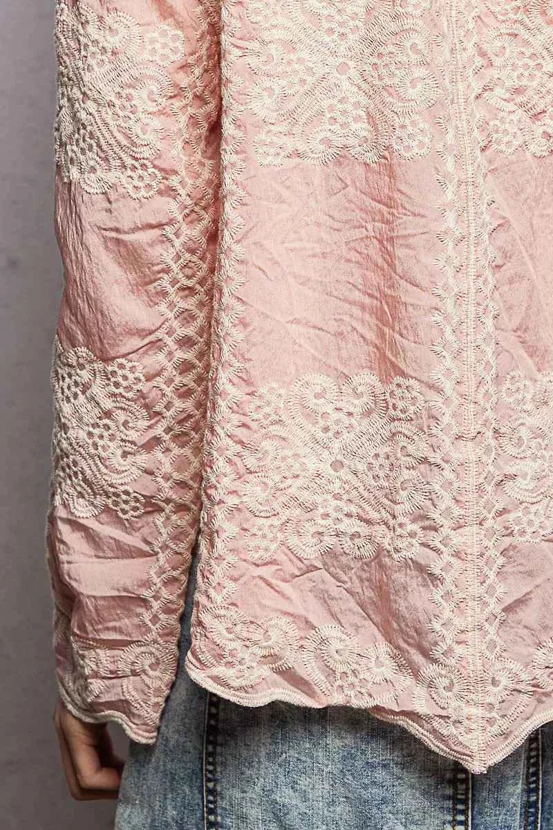 POL Embroidery Button Down Long Sleeve Shirt 79c620f7-9022-4964-be49-05309c965b6f-Max-Origin