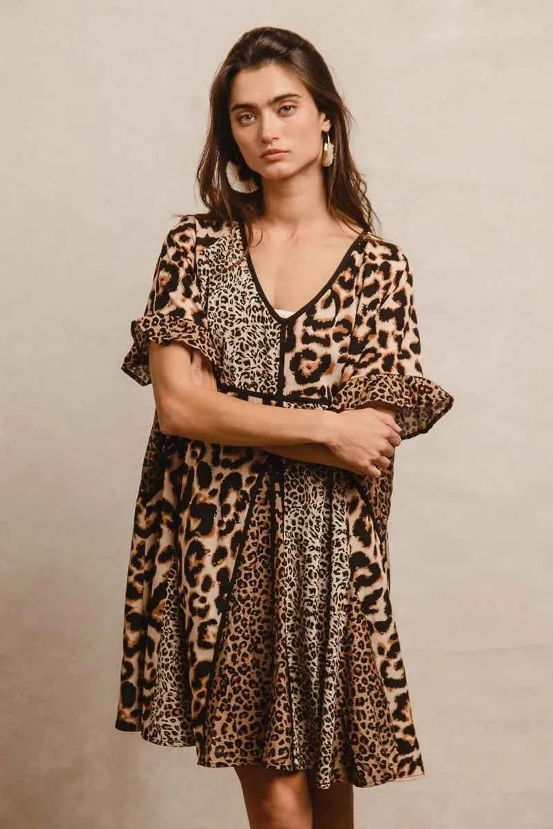 BiBi Leopard Prints Mix and Match Short Sleeves Dress 79e360d58ac54dbb8e487bc3e22035c6-Max-Origin