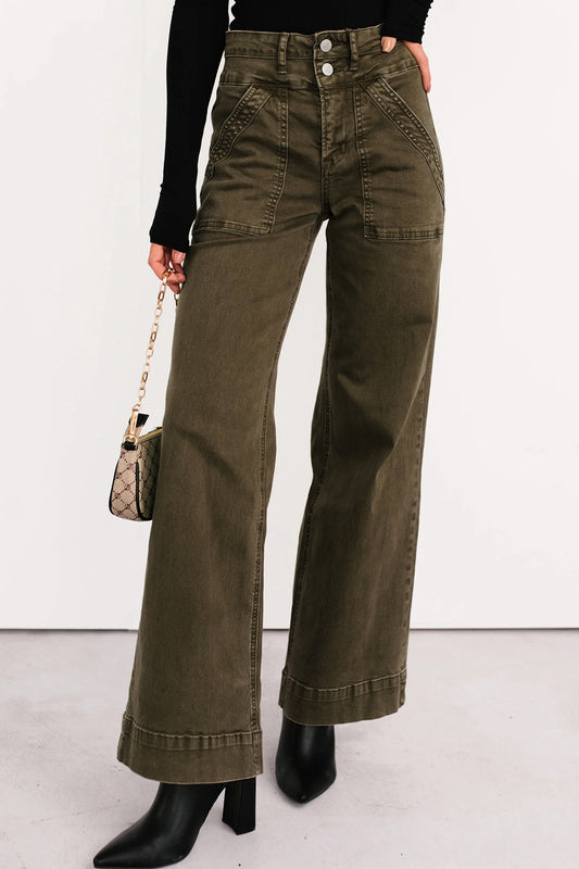 Jungle Green Double Waistband Loose Straight Jeans 79e76c135b35ad5b_3fe0c6e8-24c9-4dd0-a5a8-d5614f8395eb