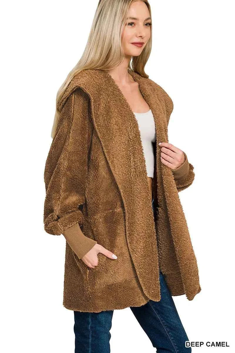 Zenana Hooded Faux Fur Jacket with Pockets 79f18561058f4193a7642c1ddc9b70ed-Max-Origin