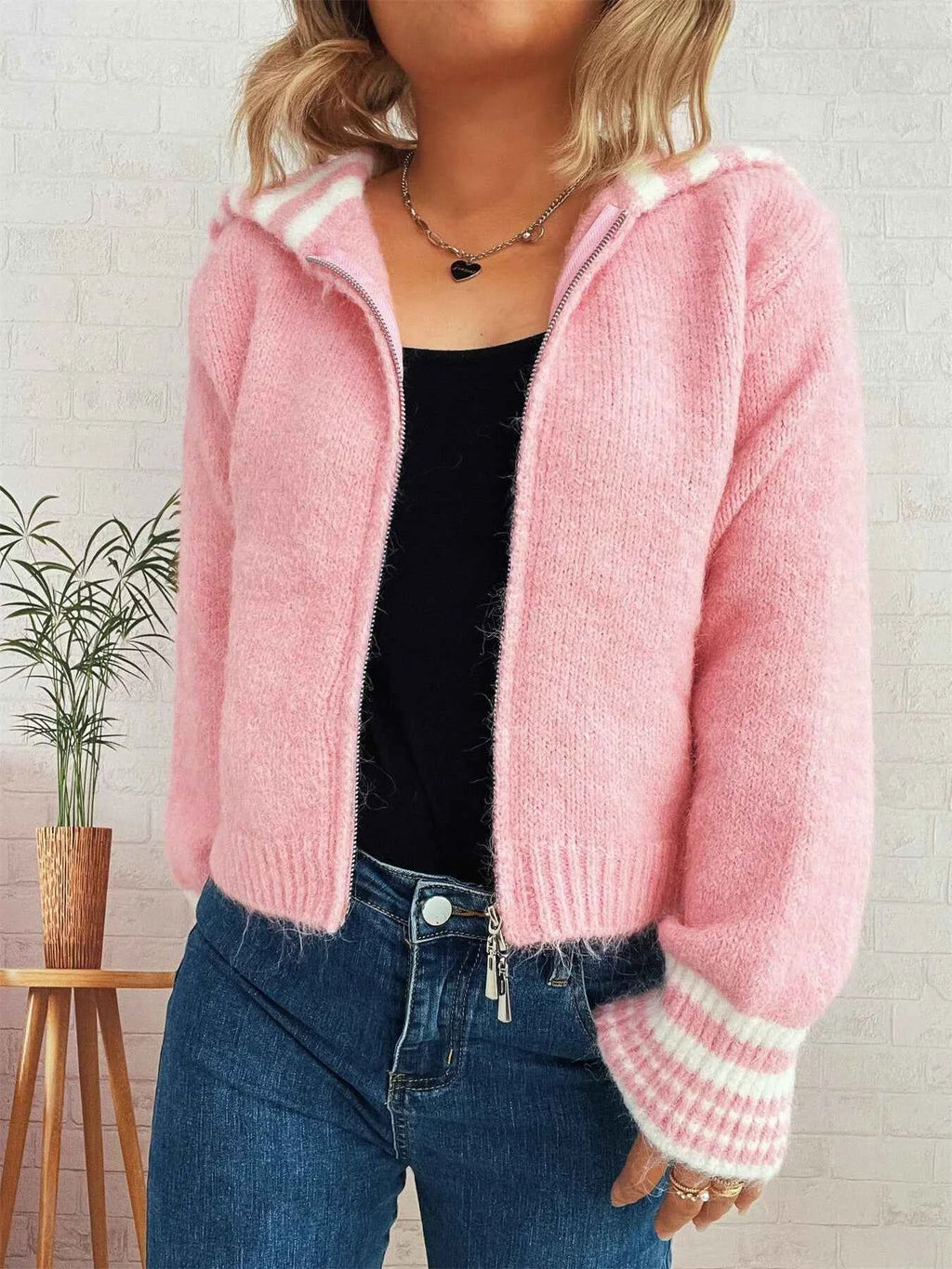 Striped Zip-Up Cardigan 79febf1b942c4c77ab14de30ae087312-Max-Origin