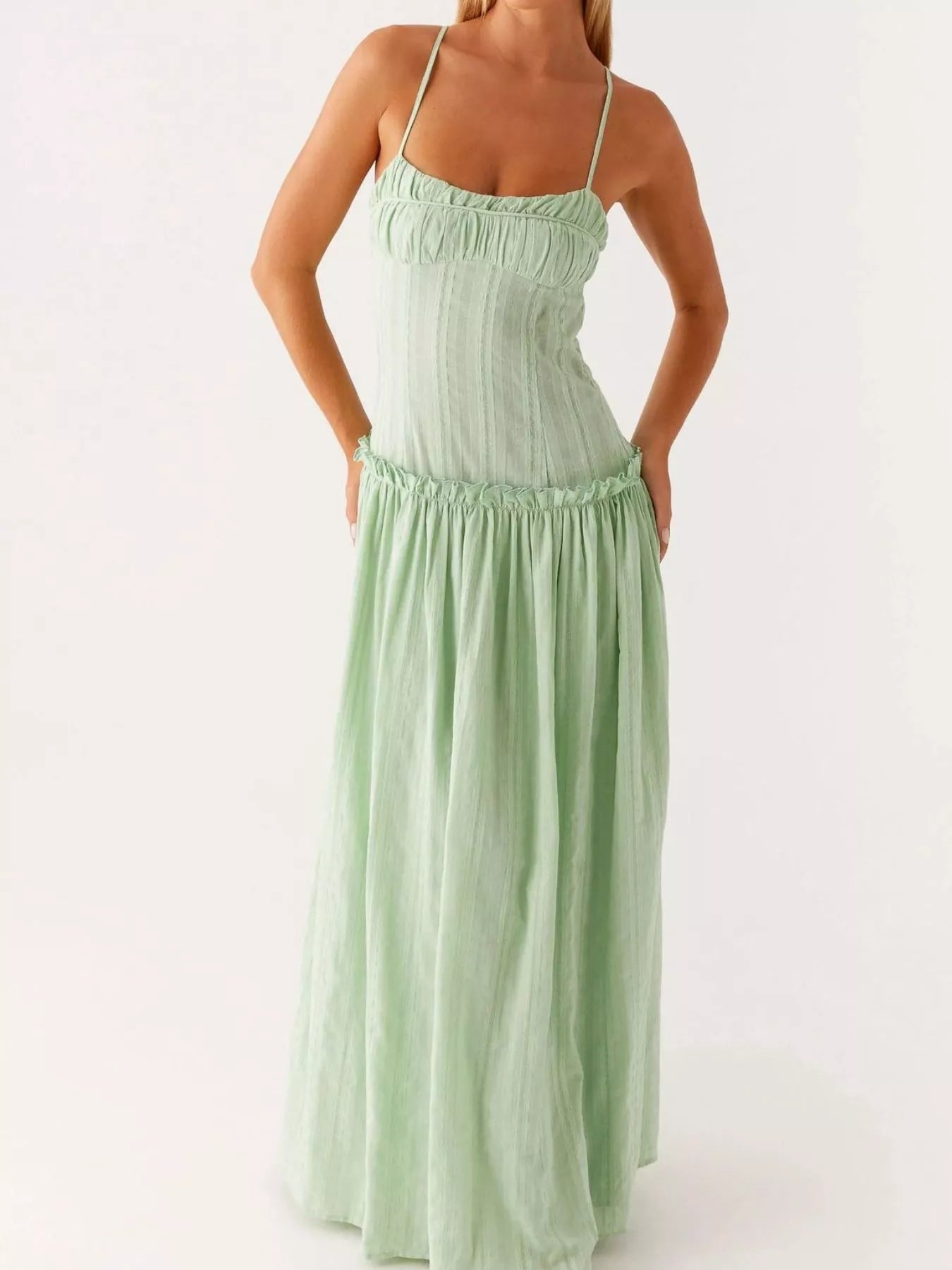 Frill Spaghetti Strap Maxi Dress 7a1345a8-86ce-44ad-9eee-732785da94b0-Max-Origin