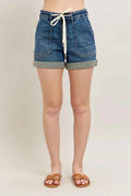 Judy Blue Full Size High Rise Cuff Denim Shorts Plus Size Dark 7a16ffc4-cbd8-4f33-ae81-66a935fe428a-Max