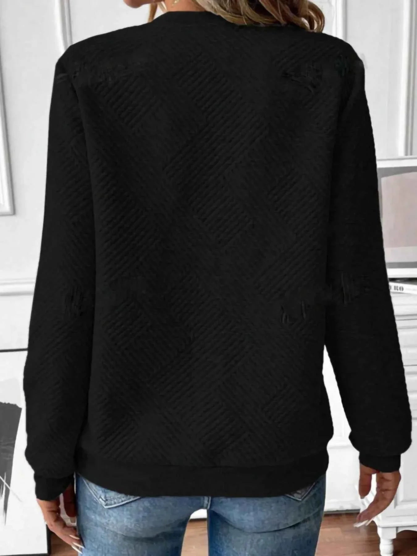 Quarter Zip Textured Long Sleeve Sweatshirt 7a22f4b3215e4e35bdbdbf548c0f0cc5-Max-Origin