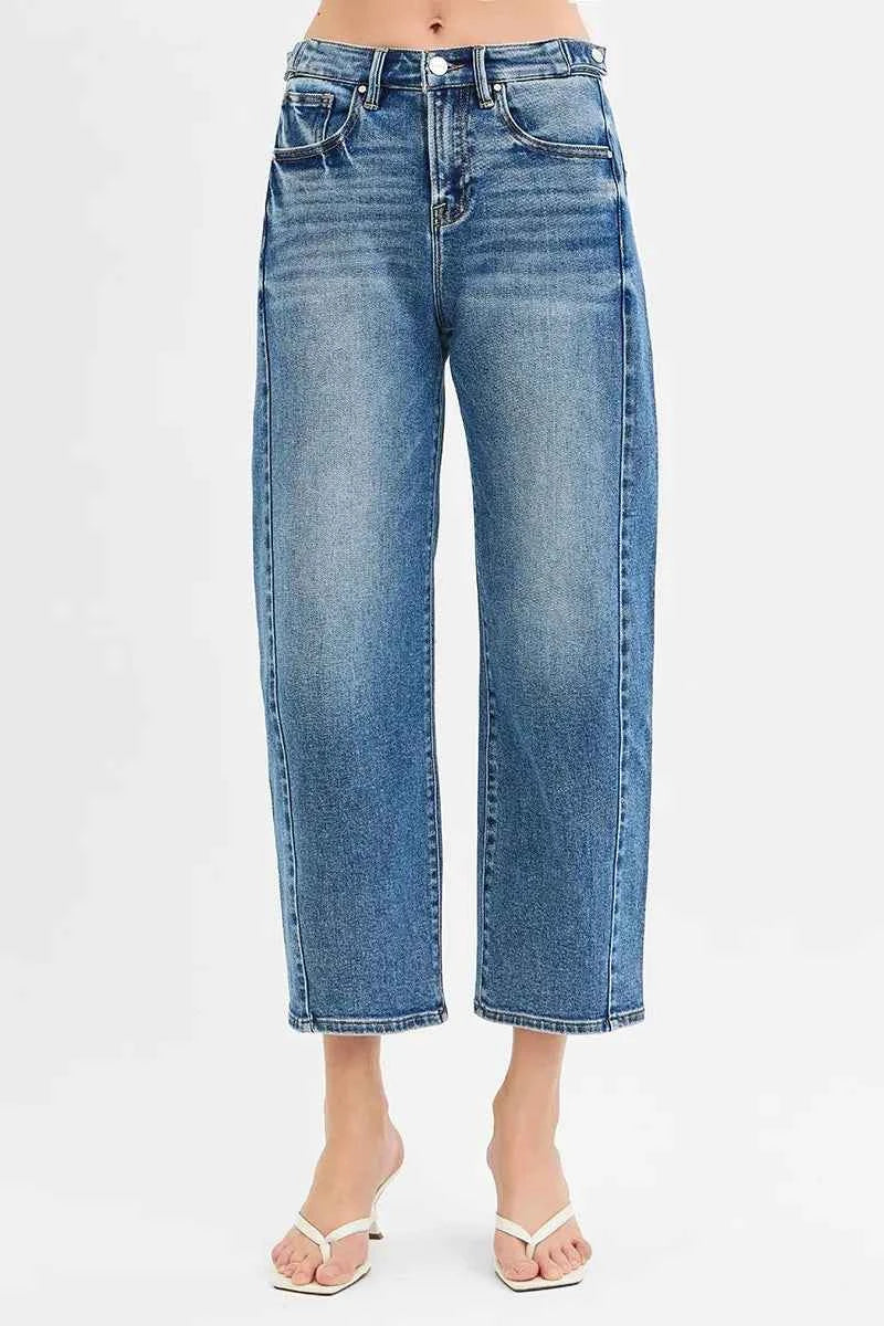 RISEN High Rise Crop Length Barrel Adjustable Waist Band Jeans 7a24232cd1ed4c1f819db38c392ccbcd-Max-Origin