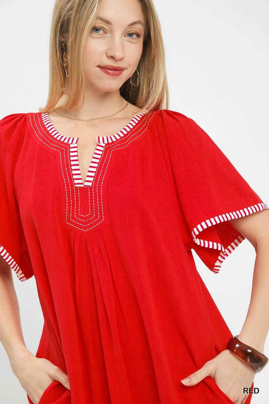 Linen Trim Tunic Dress 7a2bb30d-0f79-47c7-8e81-29712193b7a0-Max