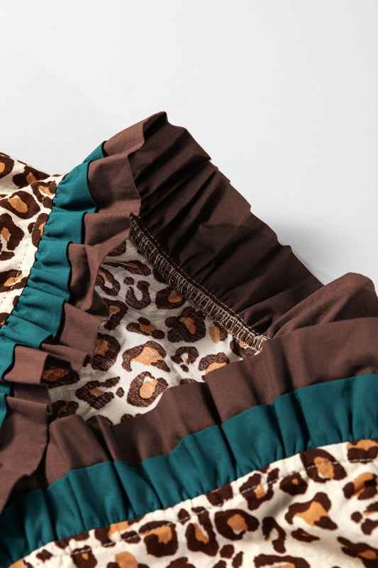 Leopard Contrast Frilled Trim Button-Up Shirt 7a4e41bd-1167-4e2d-bde9-bd2bb8ff5140