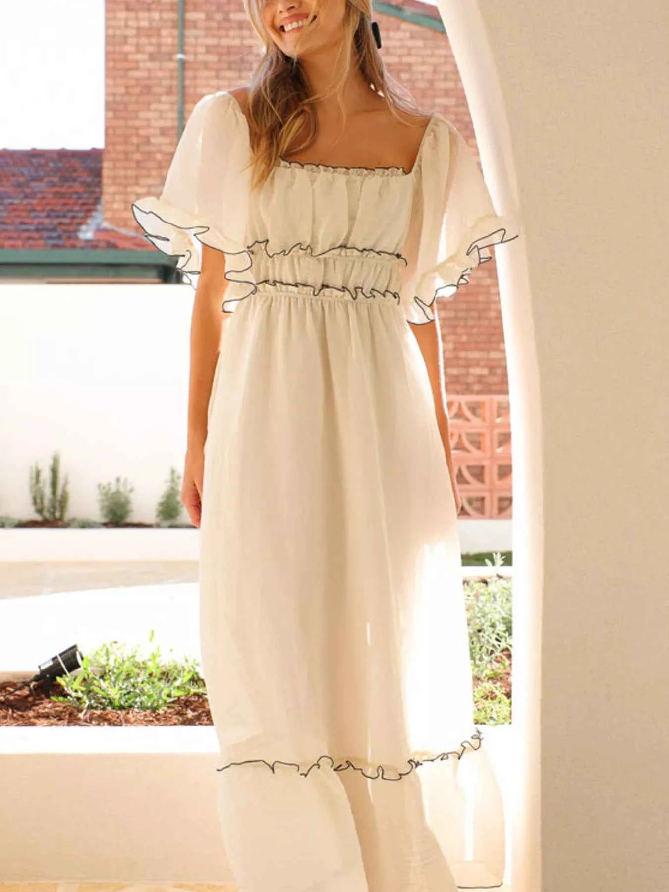 Ruffled Short Sleeve Tiered Maxi Dress 7a5f3894d8c44fc19d7c909f8fa49f13-Max-Origin