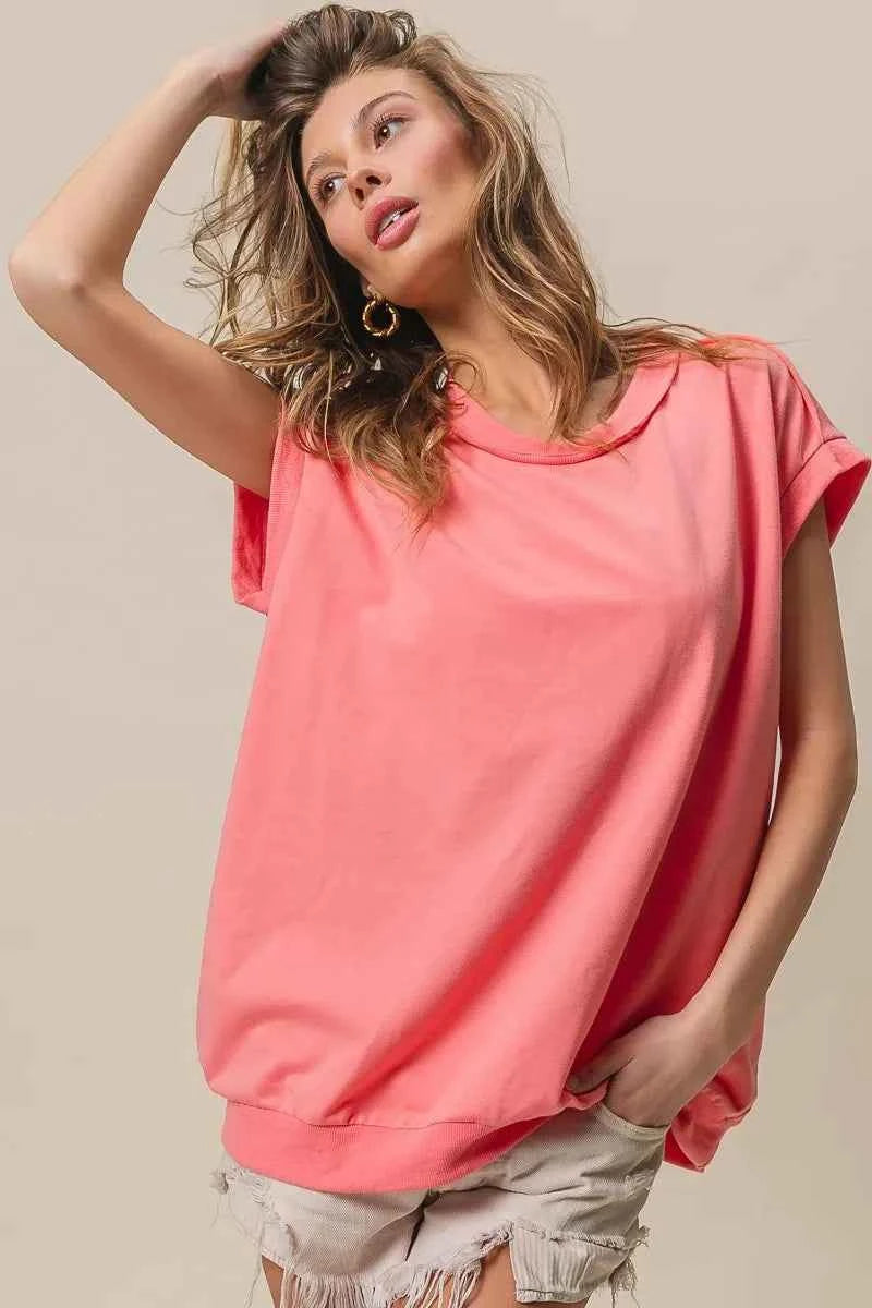 BiBi French Terry Drop Shoulder Basic Top 7a6440c7720441a6a1bc4eff08a0872a-Max-Origin