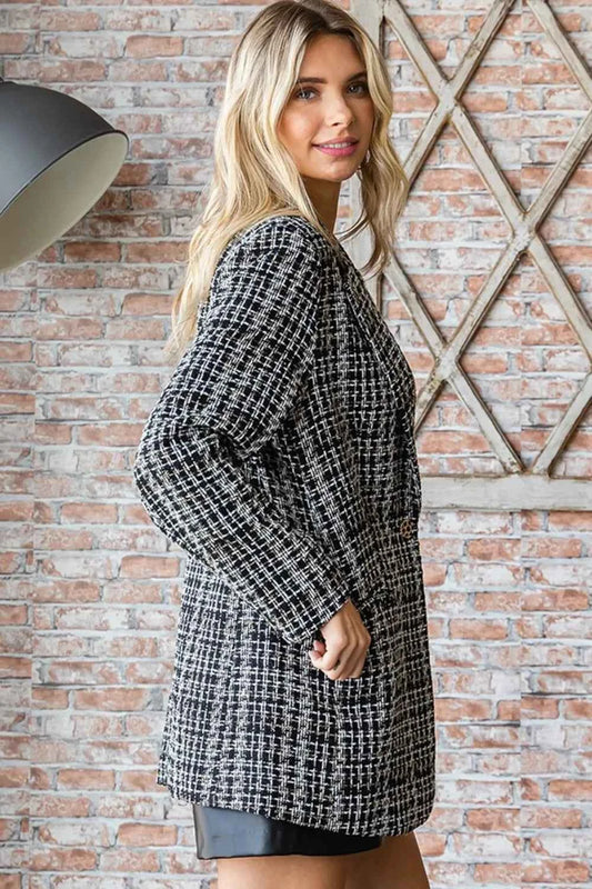 First Love Full Size Lurex Mixed Tweed One Button Blazer 7a8c58c1-3441-40c4-a73a-1e2f936dd153-Max