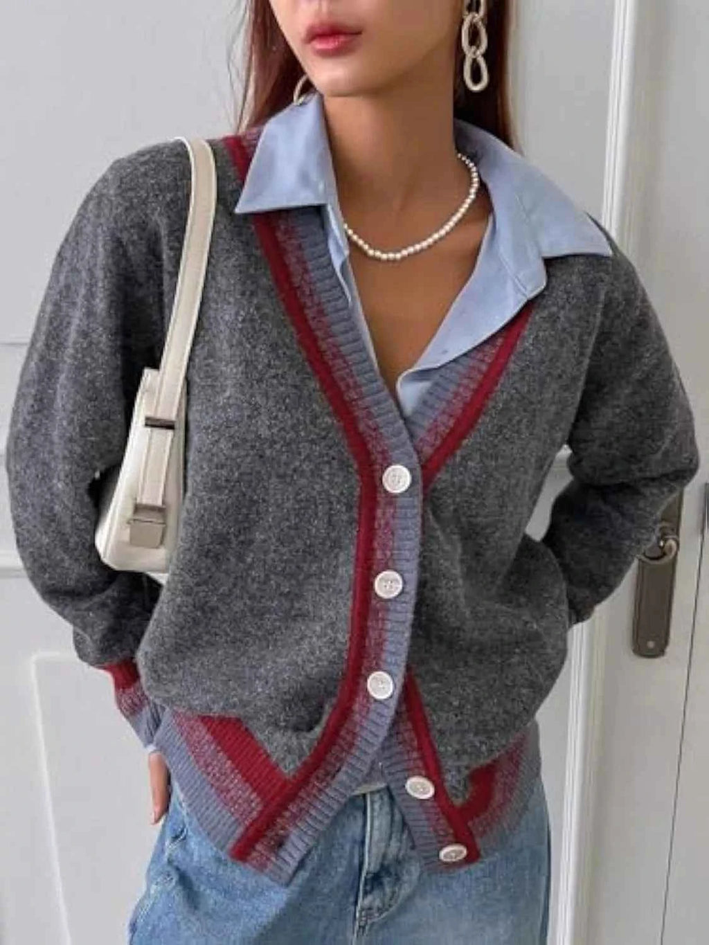 Striped Trim Button-Up Knit Cardigan 7a8cdd3d-1628-4522-a593-eaeff1ca5725-Max-Origin