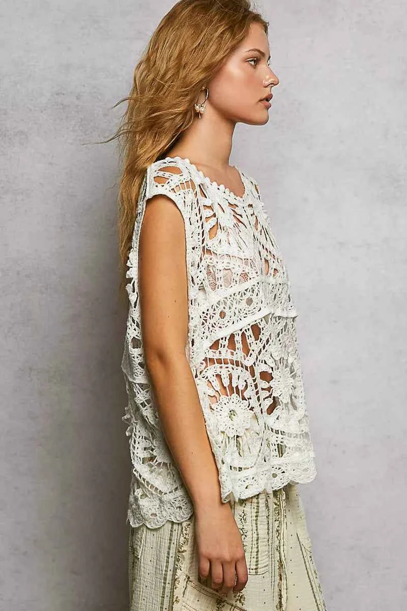 POL Openwork Round Neck Floral Crochet Tank 7a974a6b-9b1e-4524-a1e9-0cdbff7b288e-Max-Origin