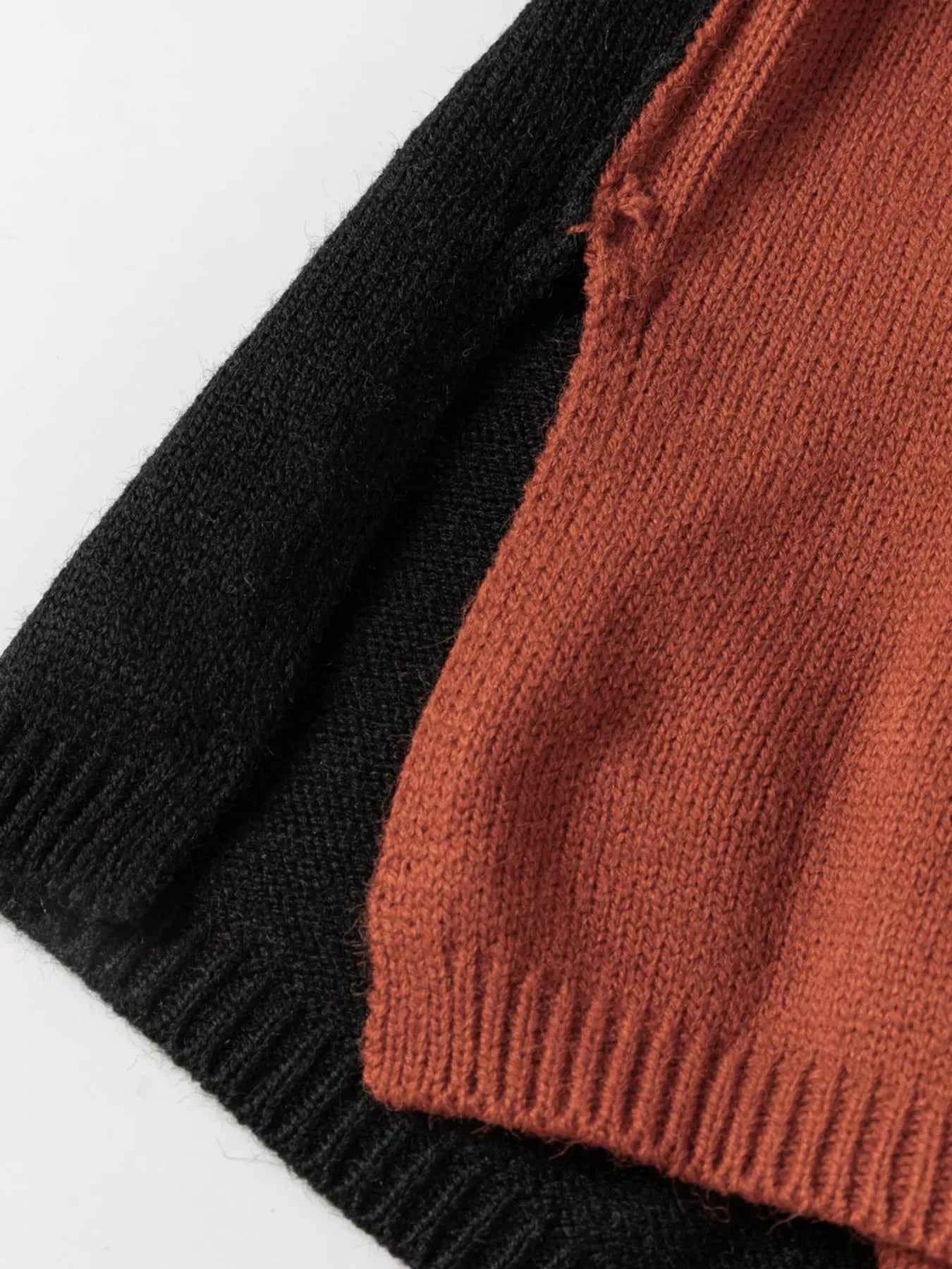 Color Block Turtleneck Drop Shoulder Knit Sweater 7a98dea250864dcca748a9df7287359f-Max-Origin