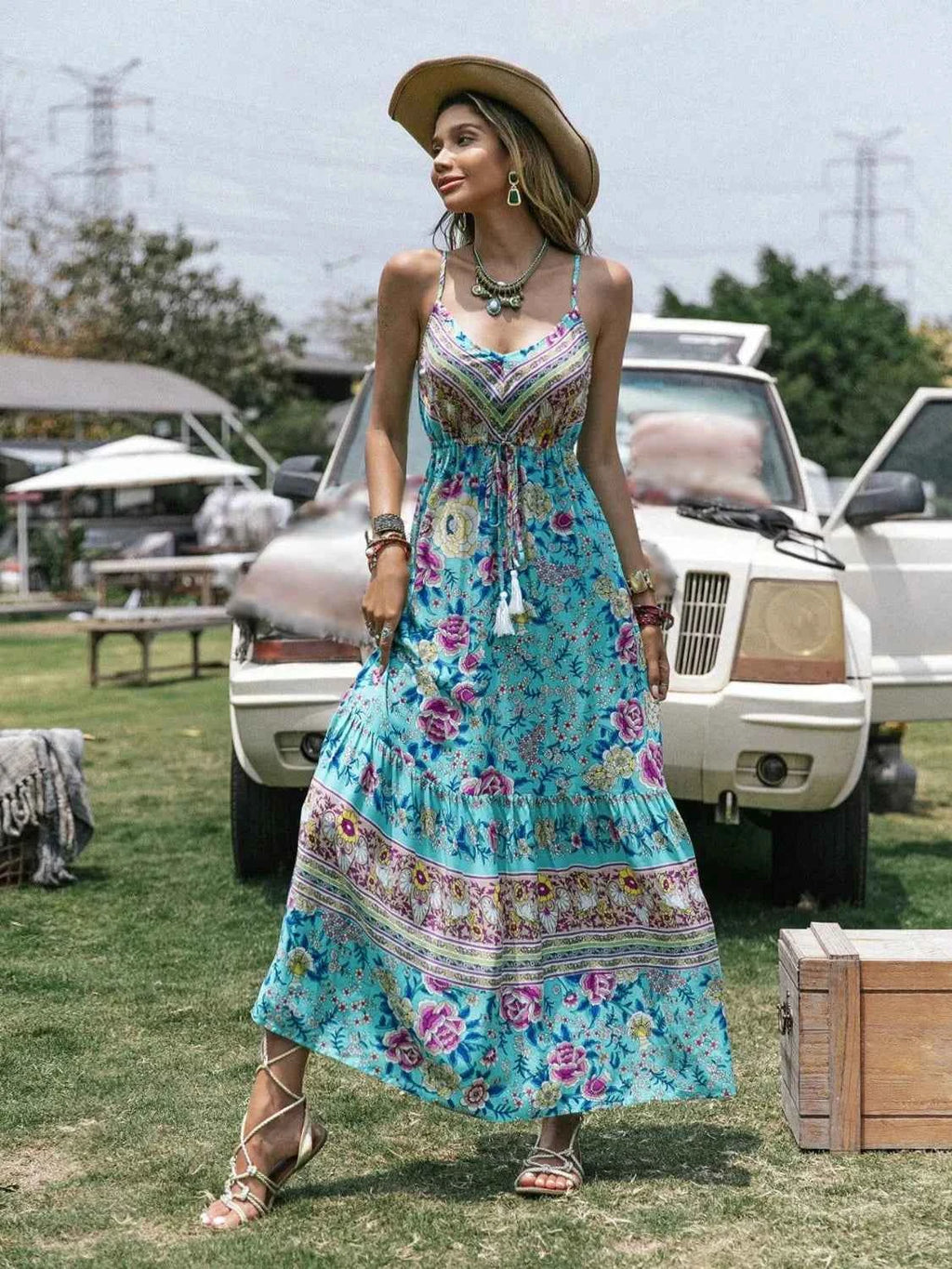 Tassel Floral Print Tiered Cami Dress 7a99e26d-14eb-41a9-b192-7e5a8a3c48d5-Max-Origin