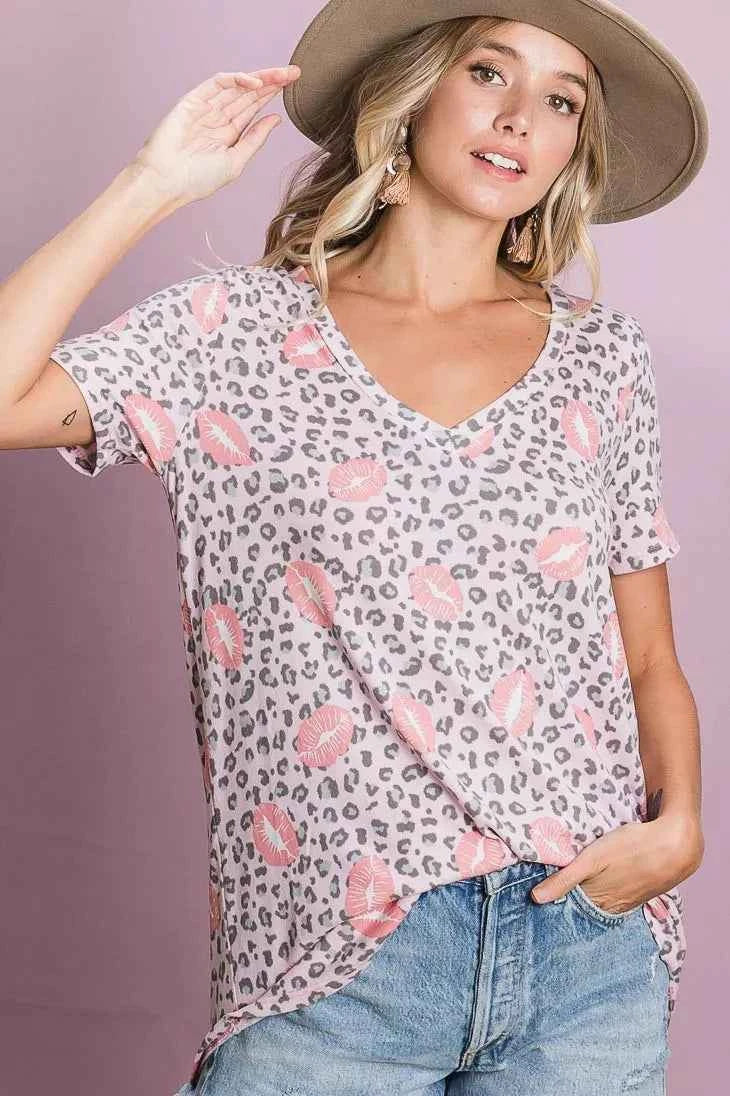 BiBi Leopard Lips Print Top V Neck Top 7aab2a6de2ba4d3987af6528f0566bc9-Max-Origin