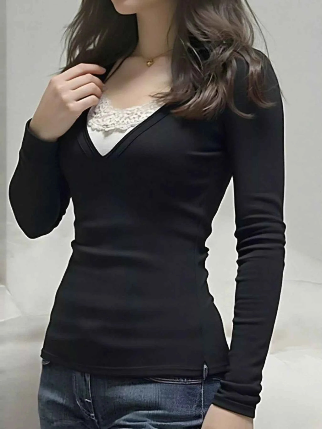 Long Sleeve T-Shirt with Lace Detail 7aadcde7-d7cb-44a1-ba65-0eaca300f225-Max-Origin
