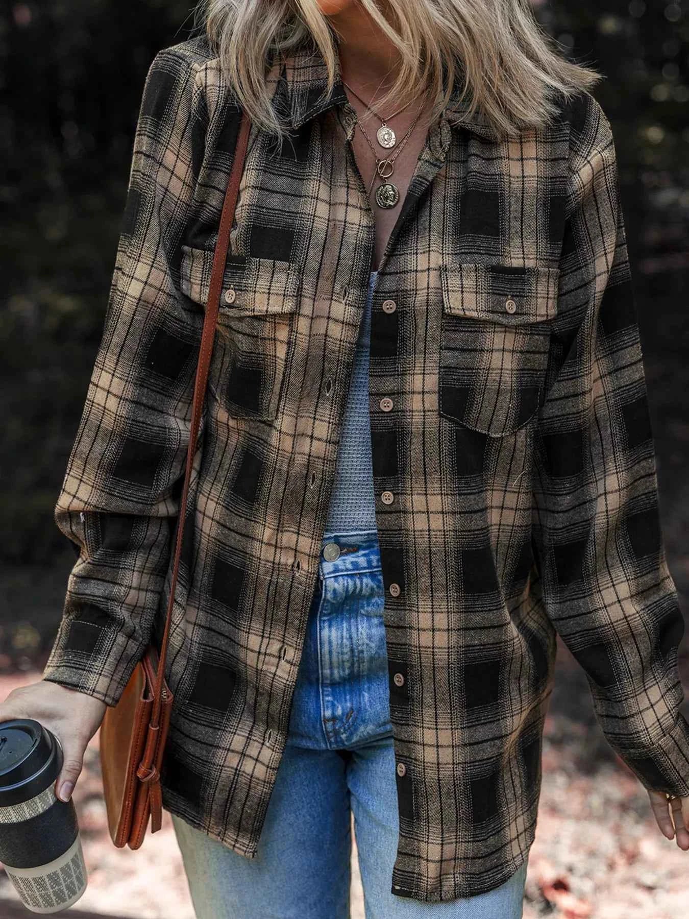 Plaid Double Flap Pocket Brushed Shacket 7ab3b8ad99404cd691e1384026430ff7-Max-Origin