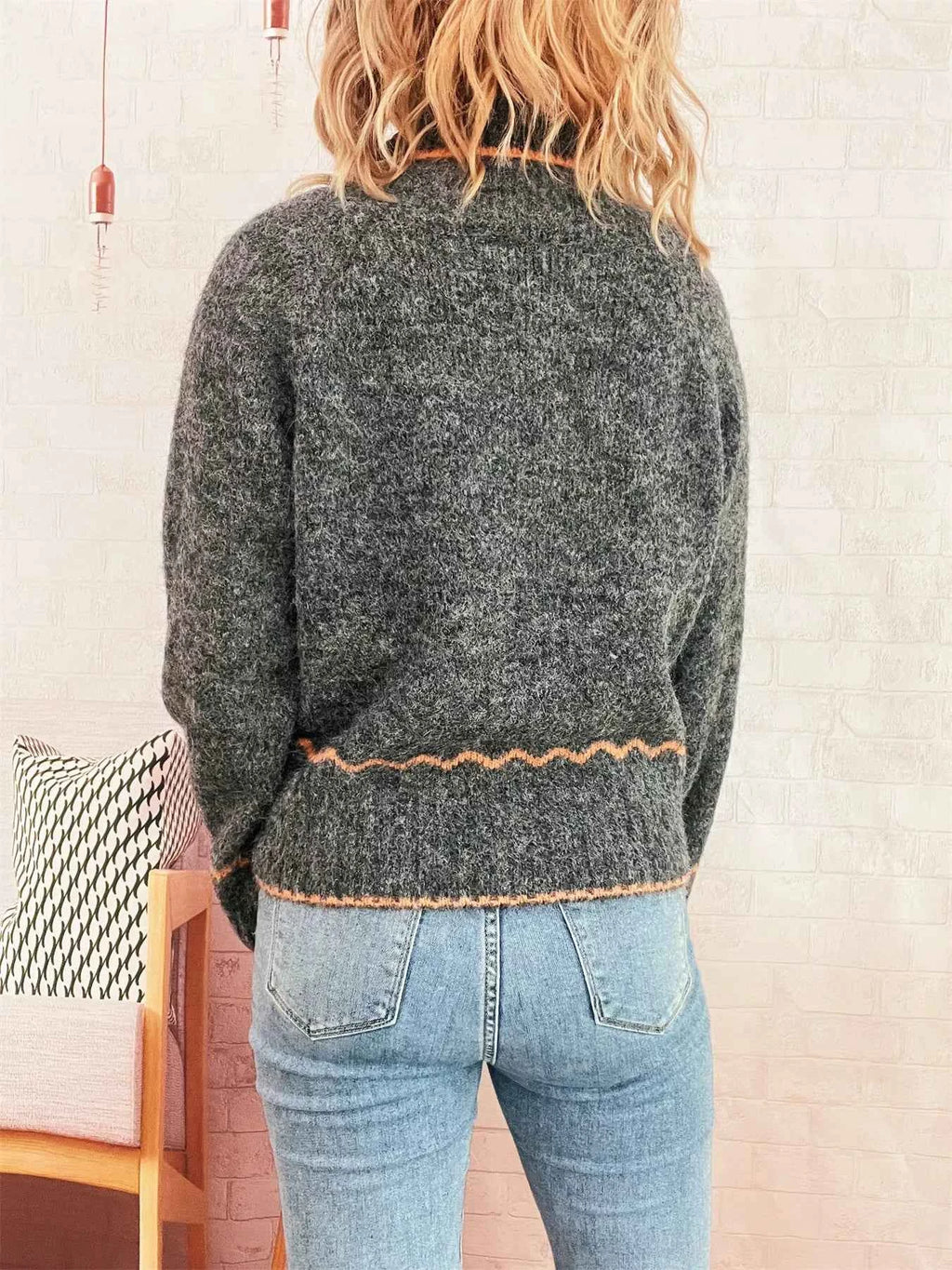 Ribbed Contrast Trim Long Sleeve Sweater 7ab8ae1566b74495814a83fa38c570f6-Max-Origin