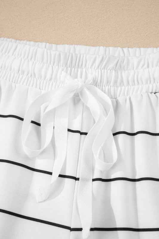 Stripe Zip-Up Drop Shoulder Pullover and Short Set 7aedaa2f-dc86-4cc4-8846-650432ba2b6b