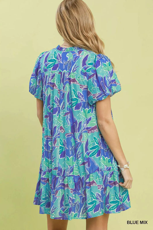 Tropical Floral Puff Sleeve Tiered Mini Dress 7aeddbd7-7d1a-4d2e-b411-7ea2943fe5be-Max-Origin