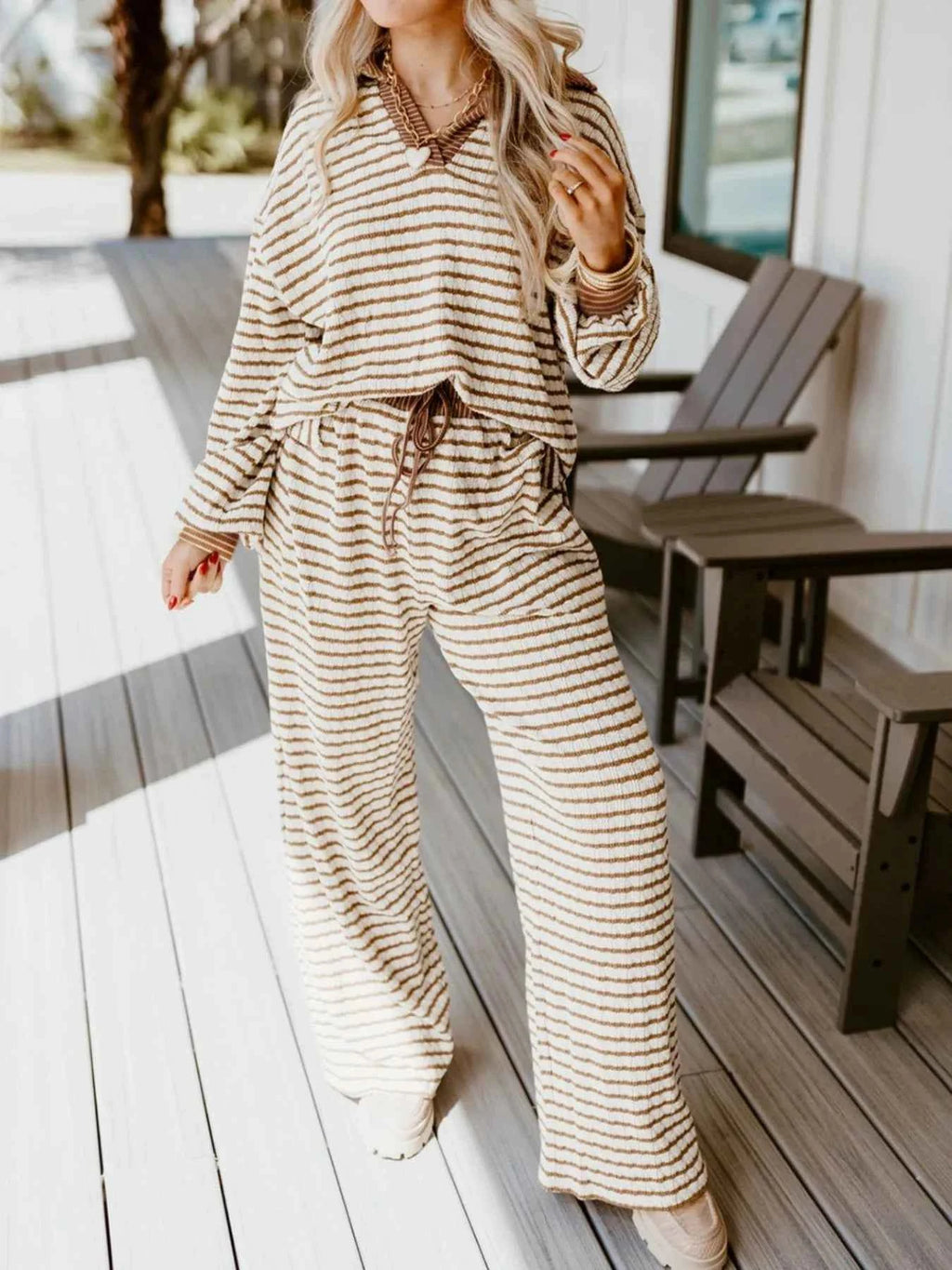 Stripe Collared Top and Drawstring Pant Set 7af394c6-bf1e-46f4-8bc8-512b0dac3261-Max-Origin