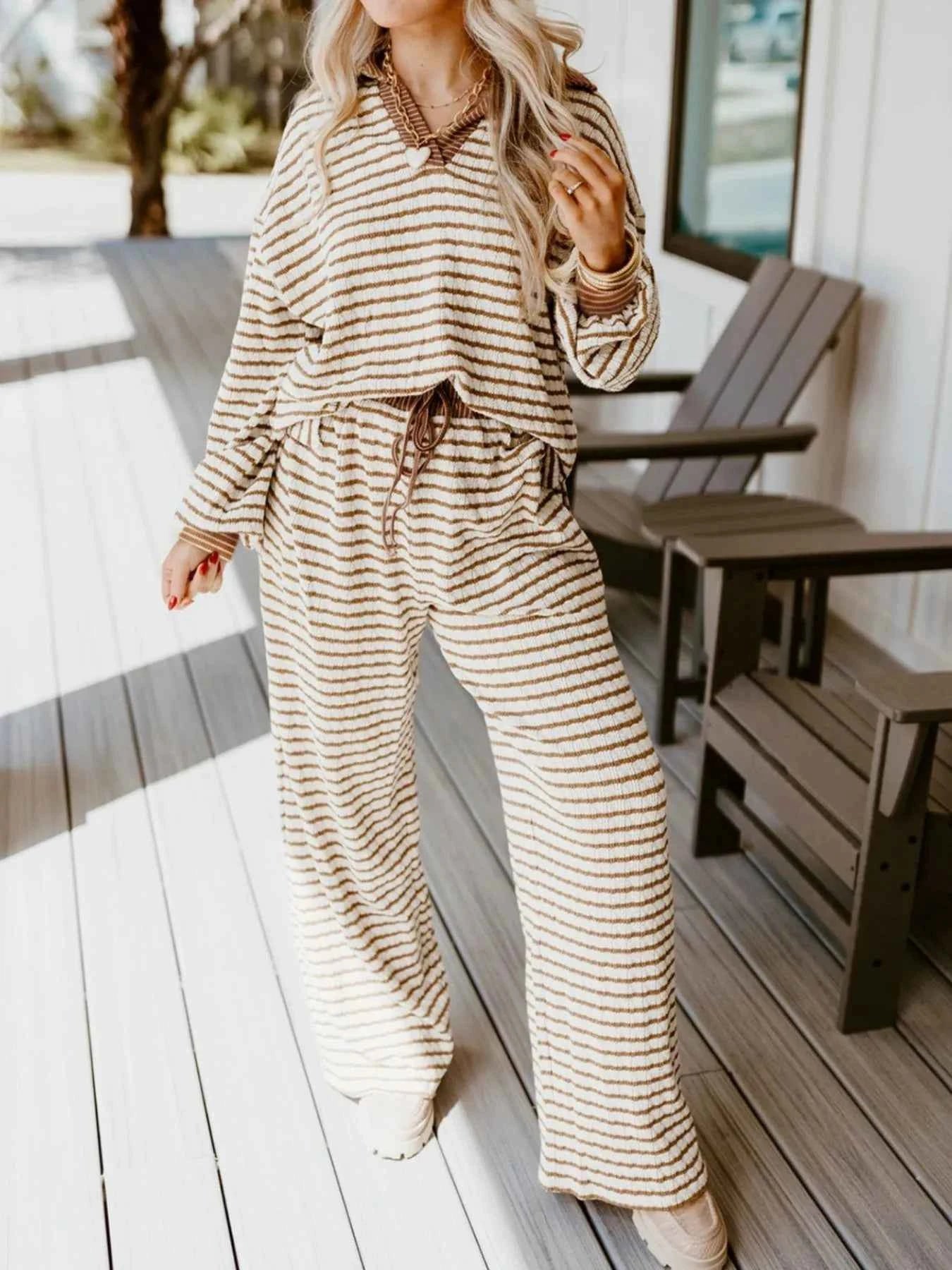 Stripe Collared Top and Drawstring Pant Set 7af394c6-bf1e-46f4-8bc8-512b0dac3261-Max-Origin