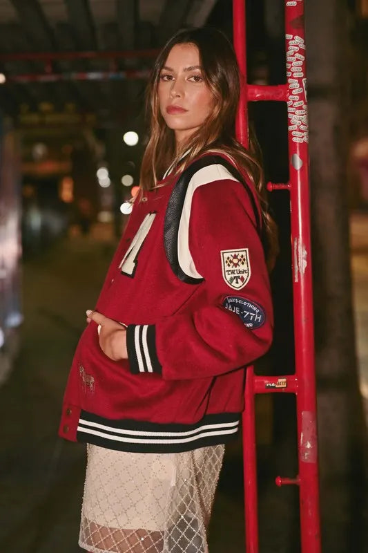 MABLE M Bomber Varsity Jacket with Patch Detail 7b0746c0f58a4f16b023bd0a5f72f5ab-Max-Origin