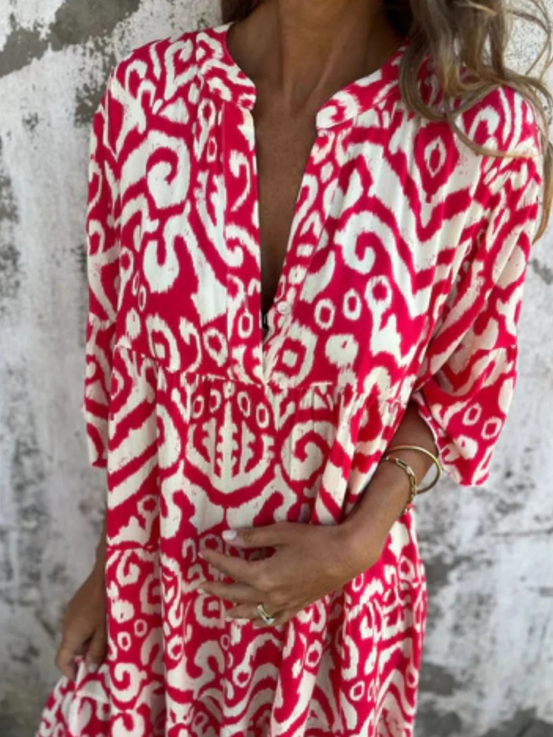 Full Size Printed Notched Half Sleeve Dress Plus Size 7b10f25a-ec2f-4f17-9417-7333f9f16e87-Max-Origin
