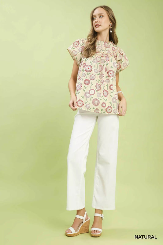 Retro Floral Smocked Babydoll Blouse 7b235eae-2fa6-4d56-938f-63eda67e9b77-Max-Origin