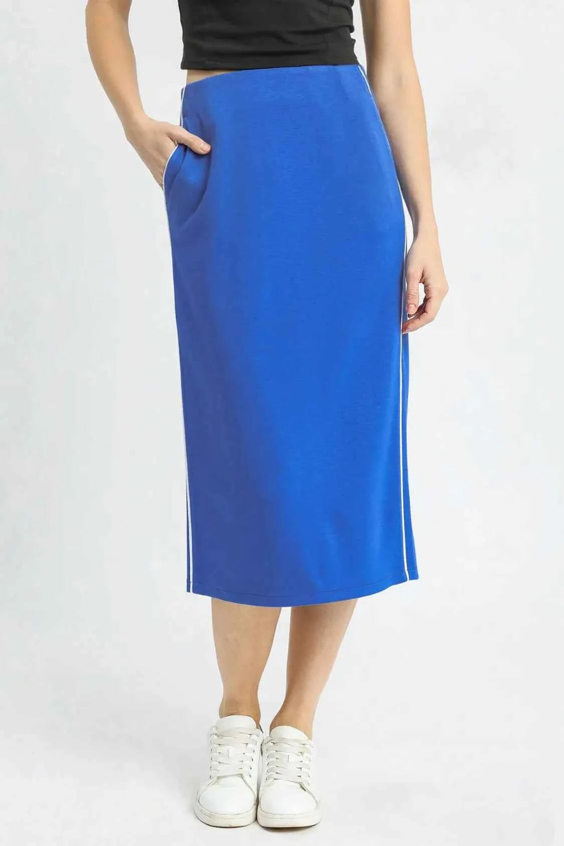 Umgee Midi Pencil Skirt with Contrast Piping Detail OCEAN 7b286277-38ea-4d0e-b358-7a0e6ffae8a7-Max-Origin