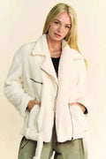Davi & Dani Faux Fur Zip Up Jacket Cream 7b28b981-5dce-41c5-9c2b-6f74c3a1a46b-Max
