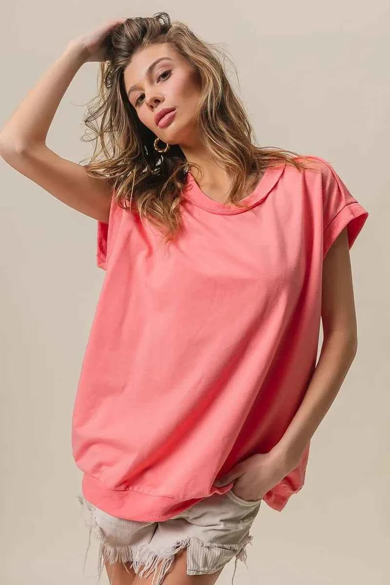 BiBi French Terry Drop Shoulder Basic Top 7b46615a5fe44b398dfddf6d8d4938a5-Max-Origin