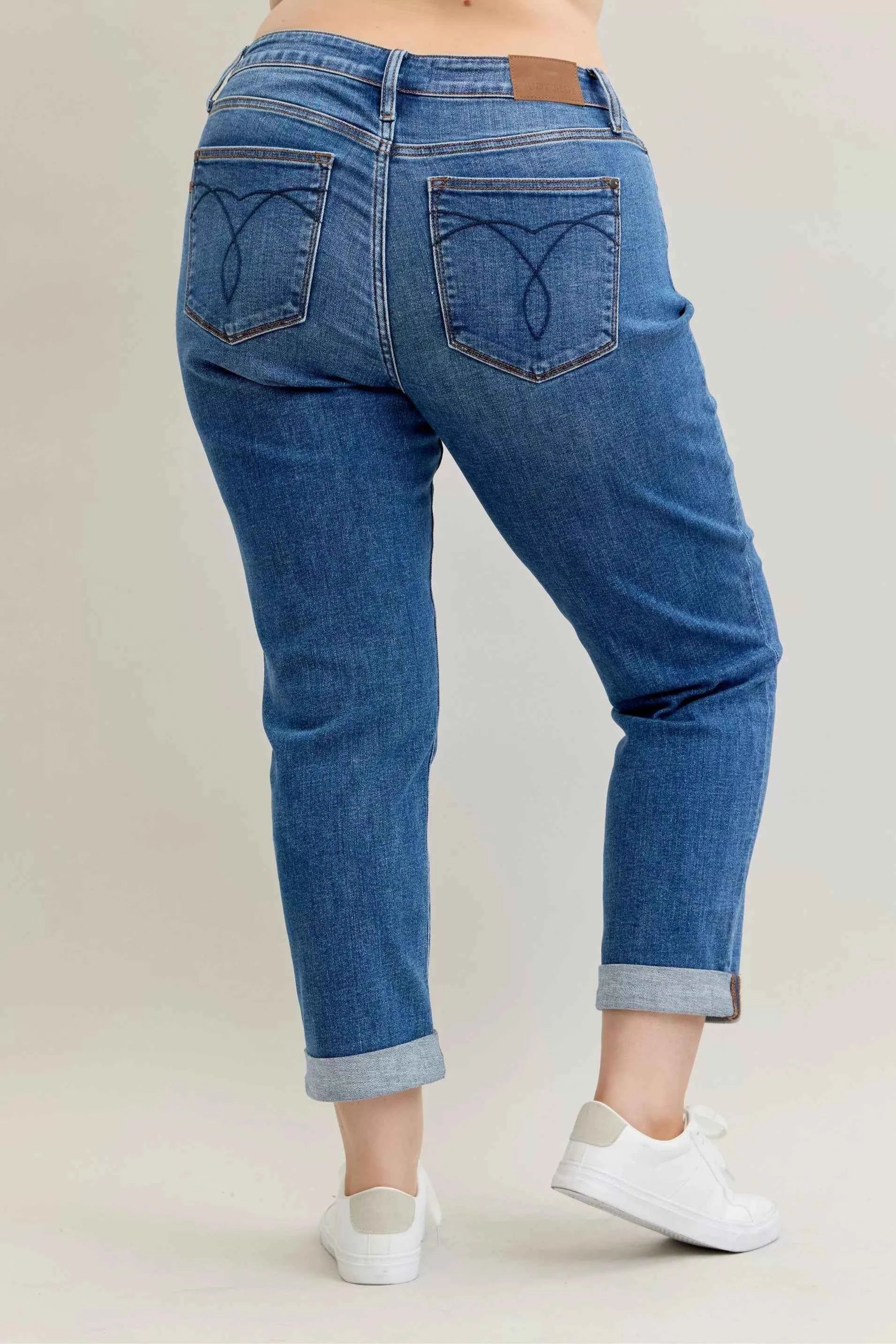 Judy Blue Full Size Mid Rise BF Classic Cuffed Jeans Plus Size 7b47b752-d516-4fe1-9b63-dc9d52389eca-Max-Origin