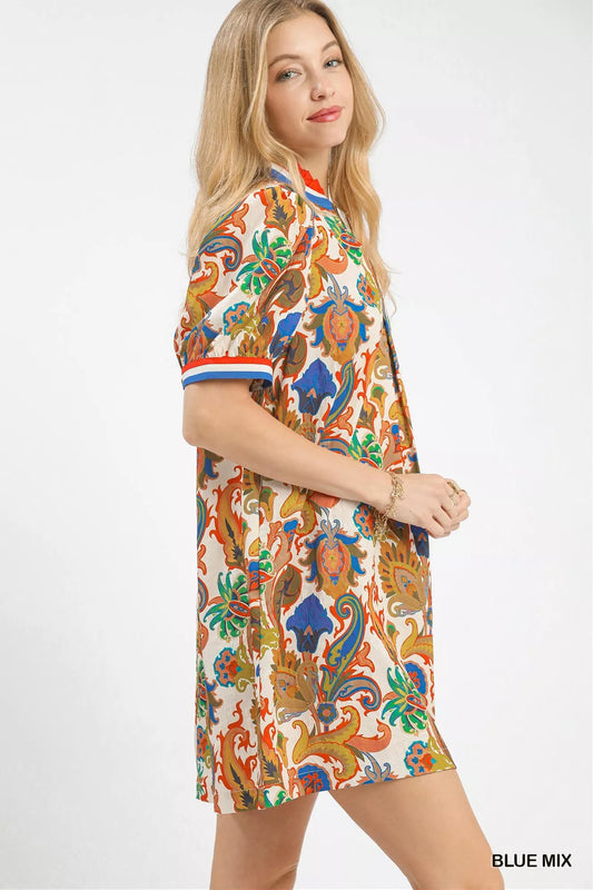 Jacquard Abstract Print Mini Dress 7b54e3e3-855e-490d-a6a4-9907f027c569-Max-Origin
