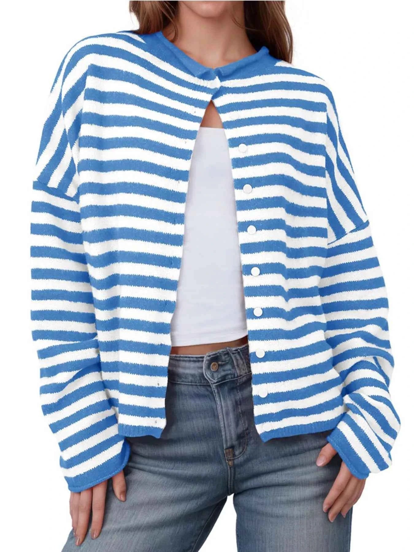 Striped Button-Up Cardigan Blue 7b54ff0c-87a9-4377-bef8-3dba22233fcd-Max-Origin