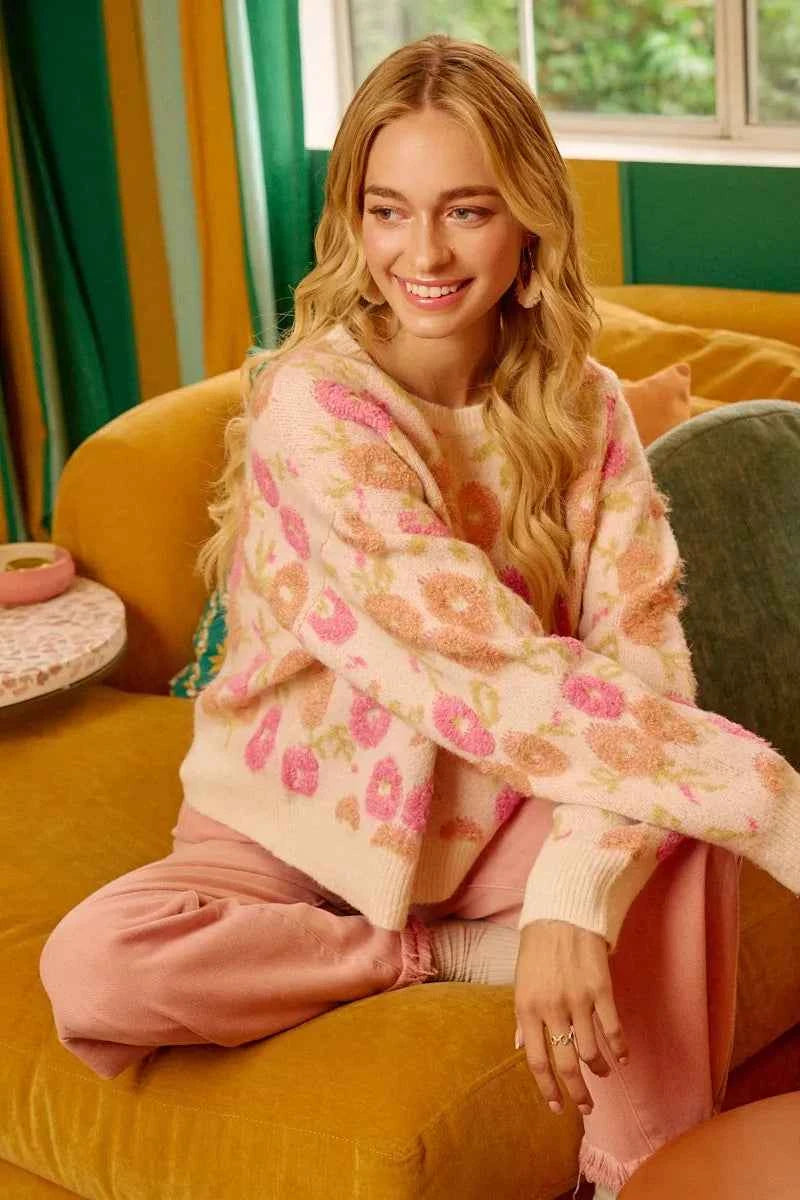 BiBi Towel Texture Floral Pattern Sweater 7b577bcfd87e4934997dcae0dfe9c713-Max-Origin