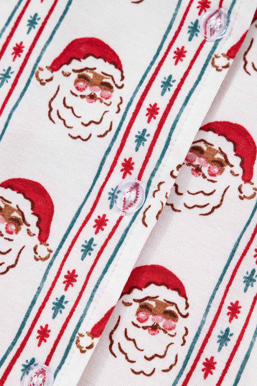 White Christmas Santa Claus Contrast Ruffle Trim Pajama Set 7b5c7a4f00949e7e