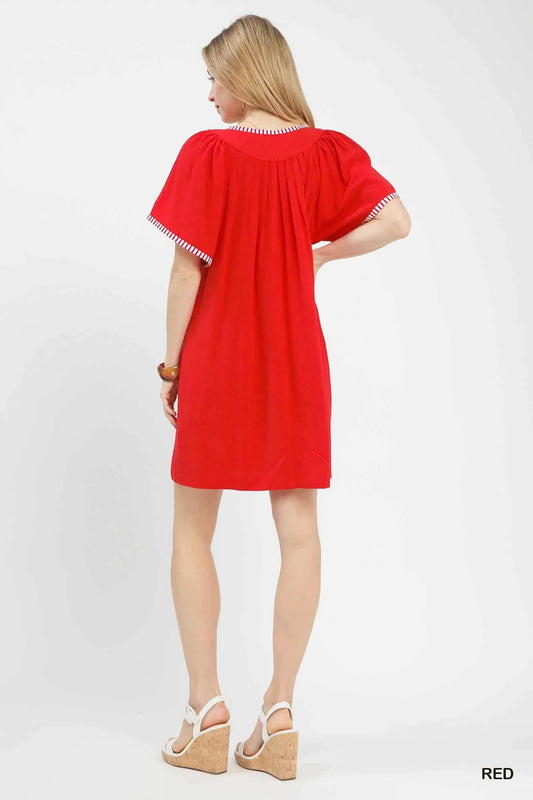 Linen Trim Tunic Dress 7b7b0d7b-fe93-426b-9f3e-dd2f979b258b-Max
