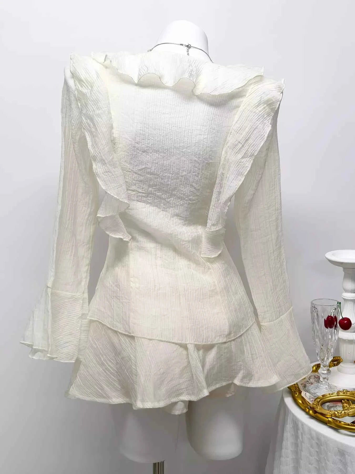 Ruffle Trimmed Blouse and Skirt Set 7b7f61e366034be9bbdab1b5938d5ec3-Max-Origin