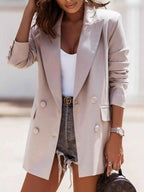 Lapel Collar Long Sleeve Blazer Apricot 7b7fa6fd-dfa1-43bf-8564-9d8b0adabafe-Max-Origin