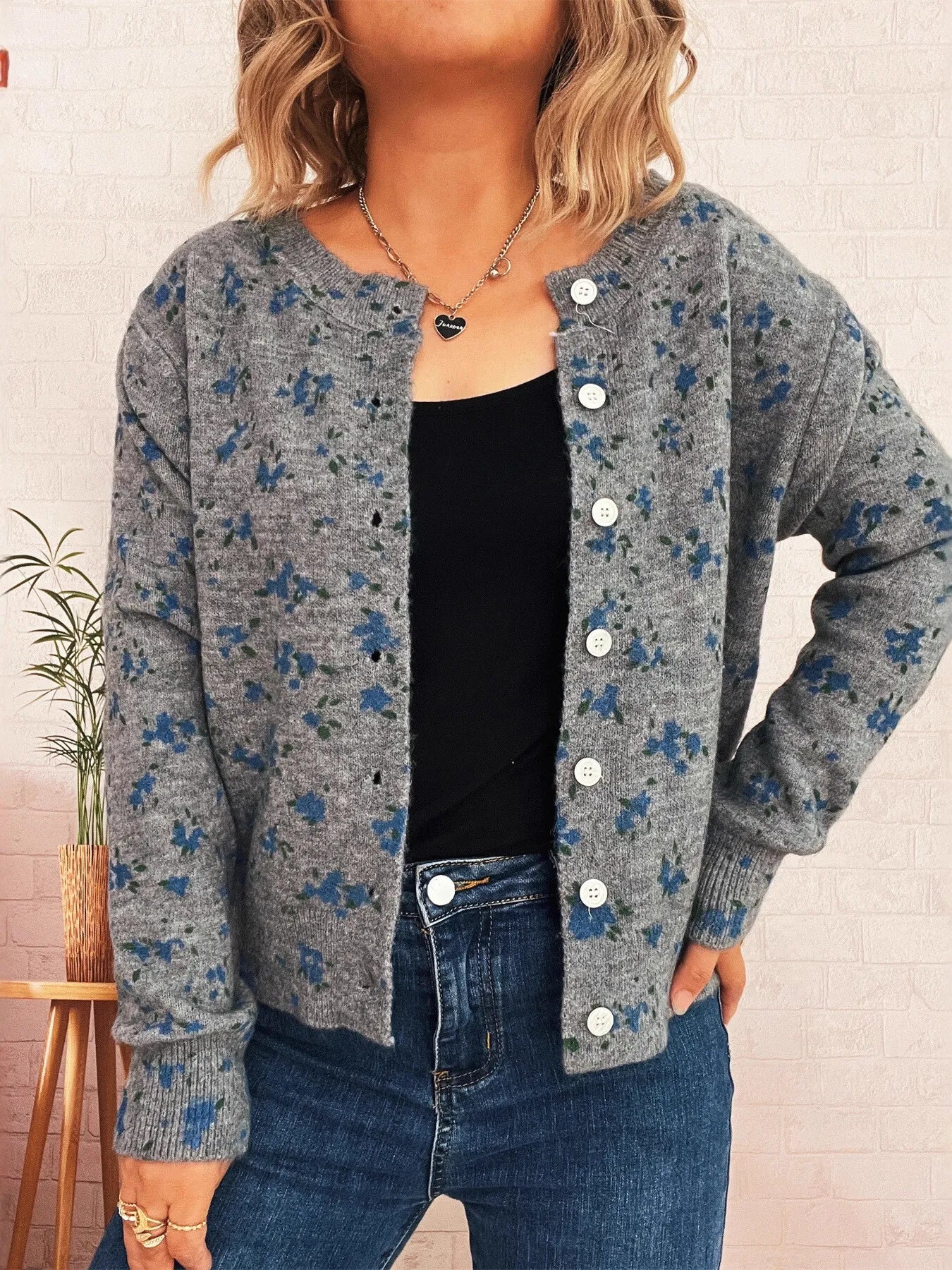 Floral Button-Up Long Sleeve Cardigan 7b8306c67f024c56943152be30a9d16d-Max-Origin