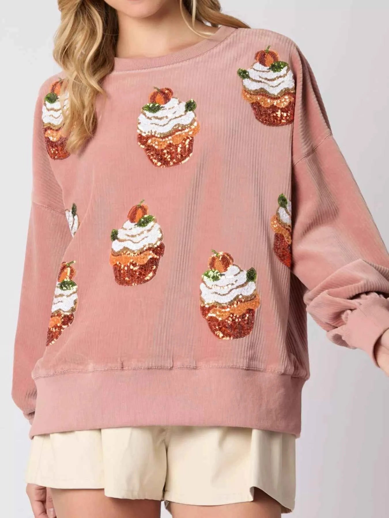 Christmas Cupcake Dropped Shoulder Sweatshirt 7b8a3373-f5f9-45ce-a44e-1d33e96a0e2b-Max-Origin