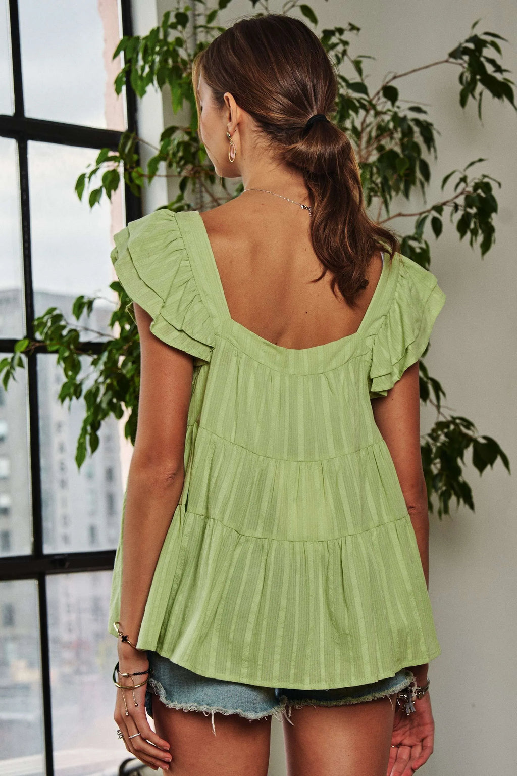 ADORA Ruffle Sleeve Babydoll Tunic Top 7b9e1c295c37404f9088c14eec389f5b-Max-Origin