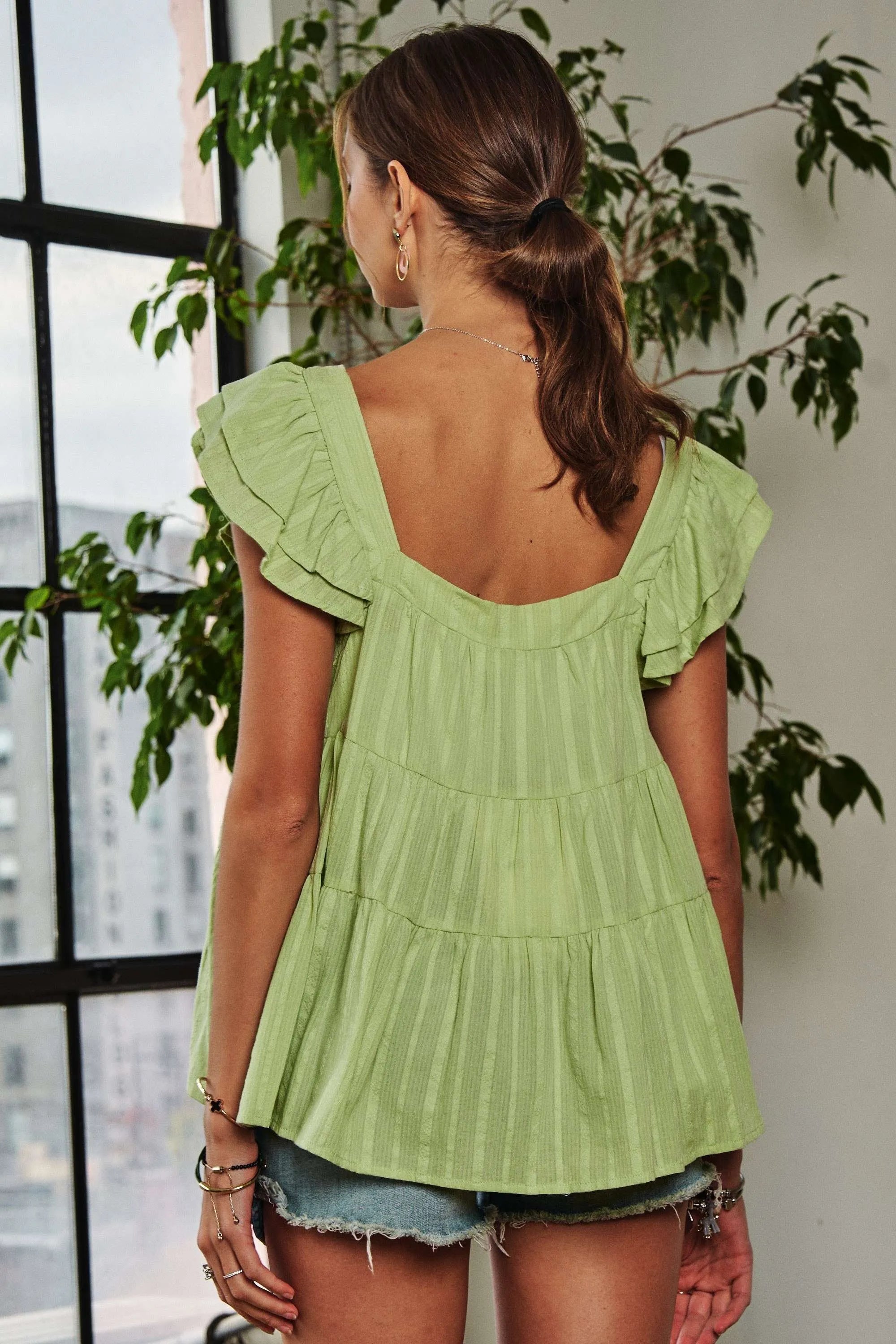 ADORA Ruffle Sleeve Babydoll Tunic Top 7b9e1c295c37404f9088c14eec389f5b-Max-Origin